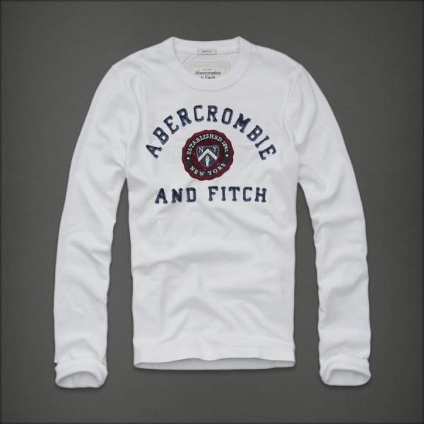 Abercrombie Fitch Hombres De Cuello Redondo Largo Remera AF5912